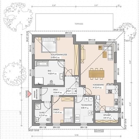 Grundriss eines Hauses